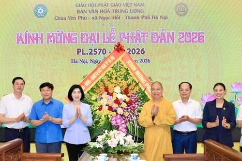 Chủ tịch HĐND TP Hà Nội Phùng Thị Hồng Hà thăm, chúc mừng Ban Văn hóa Trung ương Giáo hội Phật giáo Việt Nam