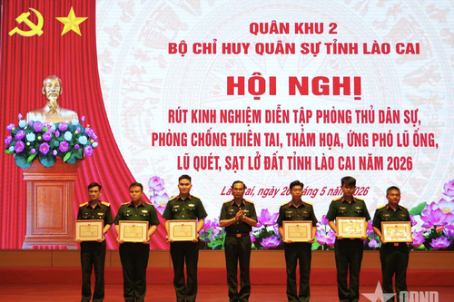 Lào Cai: 10 tập thể và 45 cá nhân được khen thưởng trong diễn tập phòng thủ dân sự tỉnh năm 2026