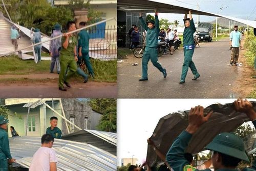 Công an kịp thời ứng phó, hỗ trợ người dân khắc phục hậu quả mưa lốc