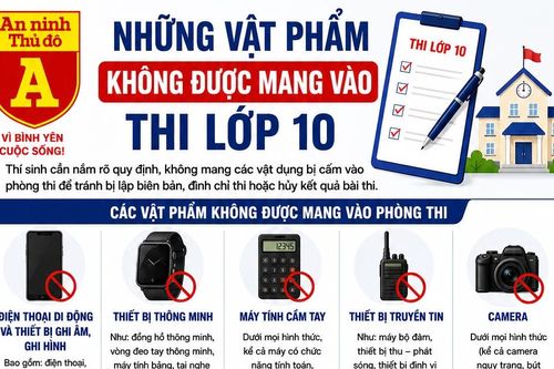 Những vật dụng được và không được mang vào phòng thi lớp 10 ở Hà Nội