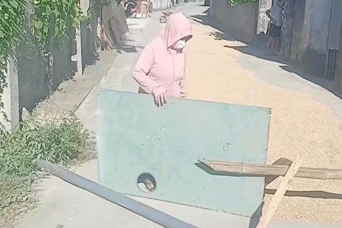 Công an làm việc với người chặn đường phơi lúa, đập ôtô đi qua