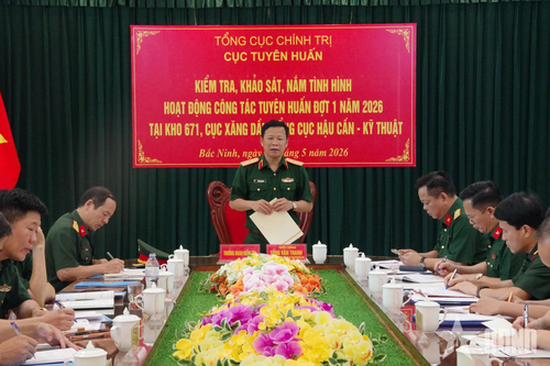 Cục Tuyên huấn (Tổng cục Chính trị) kiểm tra tại Kho 671 (Cục Xăng dầu, Tổng cục Hậu cần-Kỹ thuật)