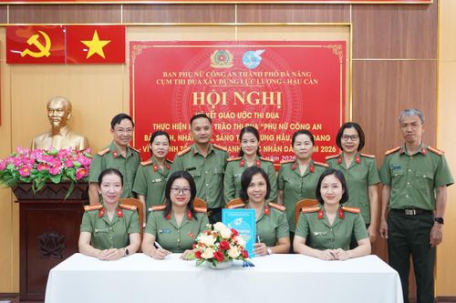 Hội Phụ nữ Cụm thi đua Xây dựng lực lượng - Hậu cần ký kết giao ước thi đua năm 2026