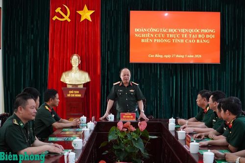Đoàn công tác Học viện Quốc phòng nghiên cứu thực tế tại Cao Bằng