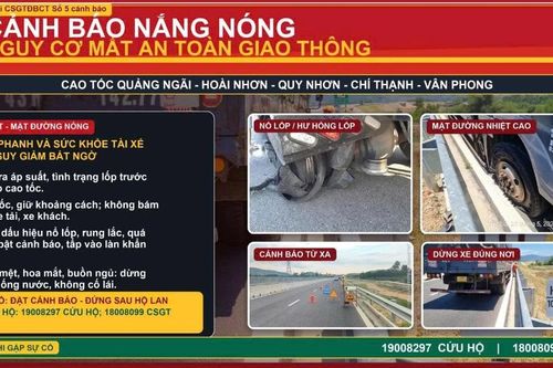 Cảnh báo nguy cơ nổ lốp xe trên cao tốc qua Gia Lai do nắng nóng