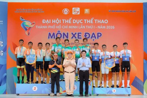 Công an TP.HCM nhất toàn đoàn môn xe đạp đường trường Đại hội TDTT TP.HCM 2026
