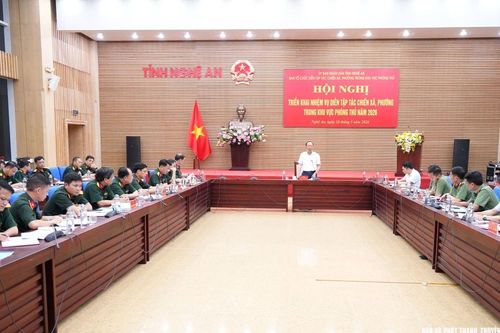 Nghệ An triển khai nhiệm vụ diễn tập tác chiến xã, phường trong khu vực phòng thủ năm 2026