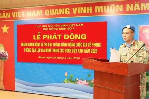 Đội Công binh số 4 triển khai Tháng hành động vì trẻ em và phòng chống bạo lực gia đình năm 2026