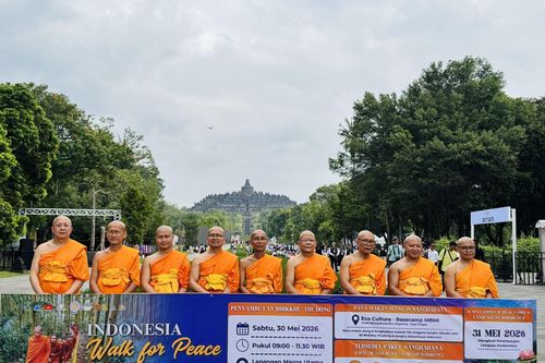 Tăng đoàn 'Bộ hành vì Hòa bình' tới Borobudur trước Đại lễ Vesak 2026