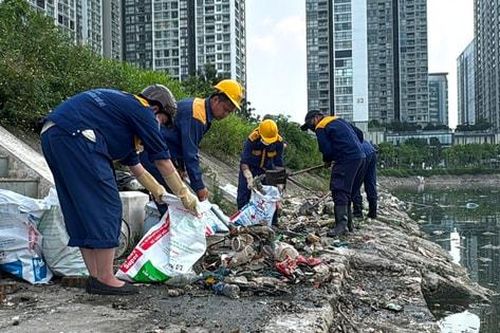 Cầu Giấy: Tổng lực 'giải cứu' hồ Công viên CV1 khỏi sự cố cá chết dạt bờ