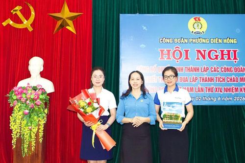 Công đoàn phường Diên Hồng thành lập 8 công đoàn cơ sở