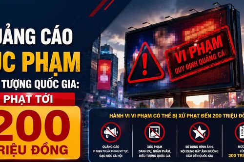 Quảng cáo xúc phạm Quốc kỳ, Quốc huy, anh hùng dân tộc: Phạt tới 200 triệu đồng