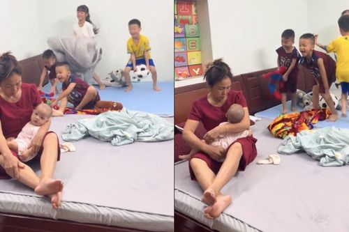 Clip 'thảm cảnh 1 bà trông 5 cháu nghỉ hè' khiến dân mạng vừa cười vừa thương