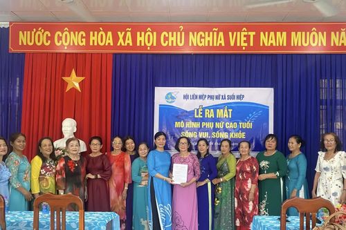 Hội Liên hiệp Phụ nữ xã Suối Hiệp ra mắt mô hình 'Phụ nữ cao tuổi sống vui, sống khỏe'