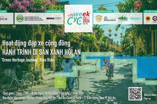 Khởi động Tuần lễ 'Ta đi xe đạp' 2026 với hành trình di sản xanh tại Hội An
