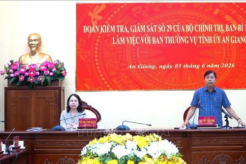 Bí thư Trung ương Đảng Võ Thị Ánh Xuân làm việc với Ban Thường vụ Tỉnh ủy An Giang