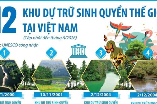 12 khu dự trữ sinh quyển thế giới tại Việt Nam