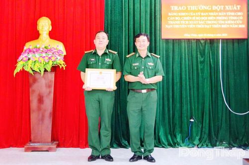 Đồng Tháp: Khen thưởng đột xuất tập thể, cá nhân xuất sắc trong cứu nạn trên biển