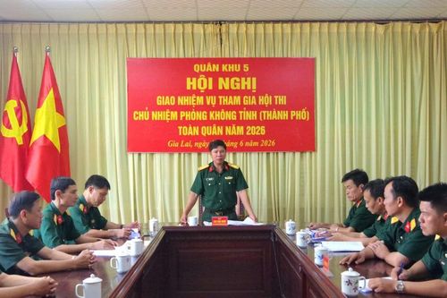 Quân khu 5 giao nhiệm vụ cho cán bộ tham gia Hội thi Chủ nhiệm Phòng không tỉnh (thành phố) toàn quân năm 2026