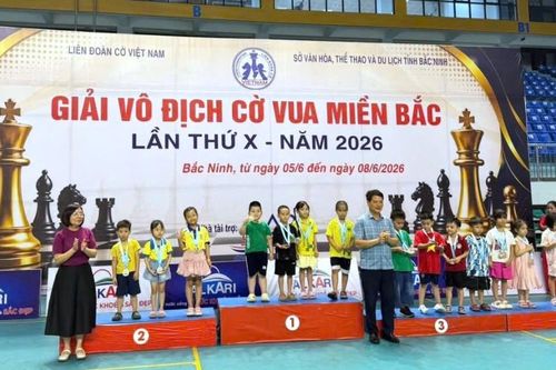 Kỳ thủ nhí Lạng Sơn đoạt 3 huy chương tại Giải vô địch Cờ vua miền Bắc năm 2026