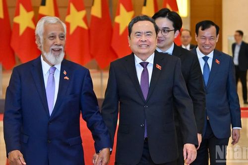 [Ảnh] Chủ tịch Quốc hội Trần Thanh Mẫn hội kiến Thủ tướng Timor-Leste Kay Rala Xanana Gusmao
