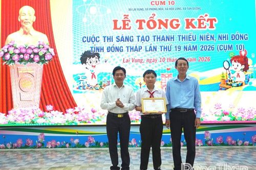10 sản phẩm xuất sắc đạt giải tại Cuộc thi sáng tạo thanh thiếu niên, nhi đồng tỉnh Đồng Tháp lần thứ 19, Cụm 10
