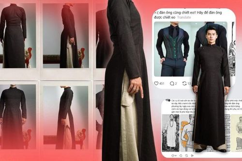 Đang viral trên 'thành phố Sợi chỉ': Thiết kế áo dài nam chiết eo gây tranh cãi