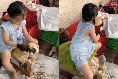 Em bé thoăn thoắt gọt dừa, dân mạng khen 'ai bảo khối nghỉ hè chỉ toàn báo thủ'