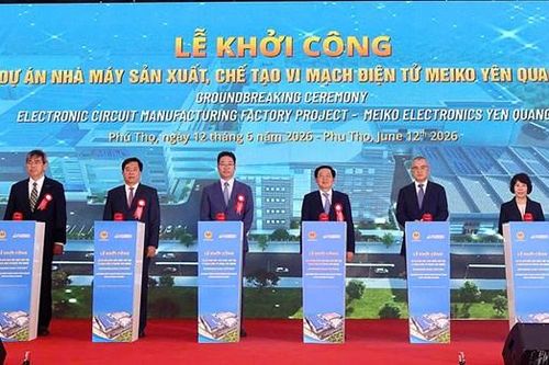 Phú Thọ: Khởi công Dự án Nhà máy sản xuất, chế tạo vi mạch điện tử Meiko Yên Quang