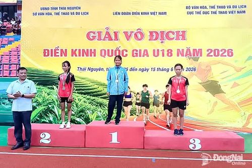 Đồng Nai giành 4 huy chương vàng Giải điền kinh vô địch quốc gia U.18 năm 2026