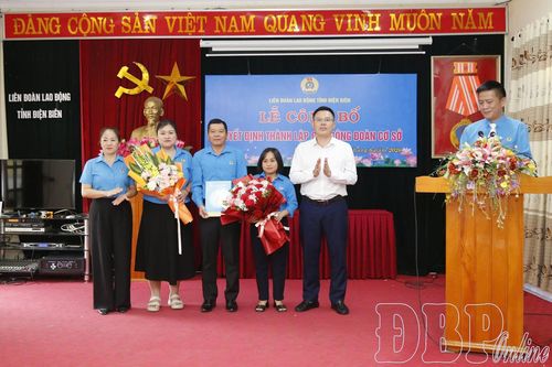 Liên đoàn Lao động tỉnh công bố quyết định thành lập 3 công đoàn cơ sở