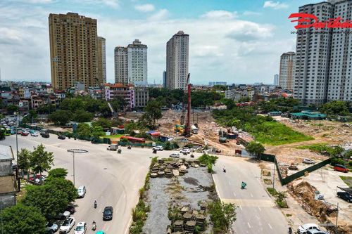 Công trường nút giao Phạm Tu - đường 70 tăng tốc thi công sau khi được bàn giao mặt bằng