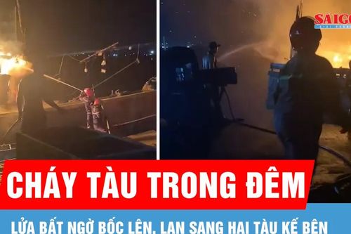 Cháy tàu cá ở cảng cá Phước Tỉnh