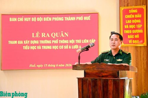Bộ đội Biên phòng thành phố Huế ra quân hỗ trợ thi công Trường Phổ thông nội trú liên cấp Tiểu học và Trung học cơ sở A Lưới 4