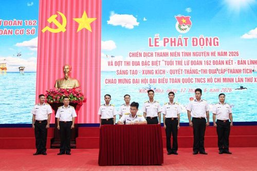 Tuổi trẻ Lữ đoàn 162 phát động đợt thi đua đặc biệt và Chiến dịch Thanh niên tình nguyện hè 2026