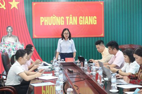 Đoàn kiểm tra, giám sát Ban đại diện Hội đồng quản trị NHCSXH tỉnh làm việc tại phường Tân Giang