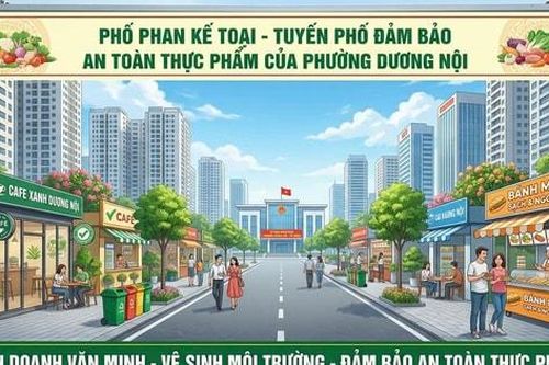 Phường Dương Nội triển khai mô hình 'Tuyến phố bảo đảm an toàn thực phẩm' phố Phan Kế Toại