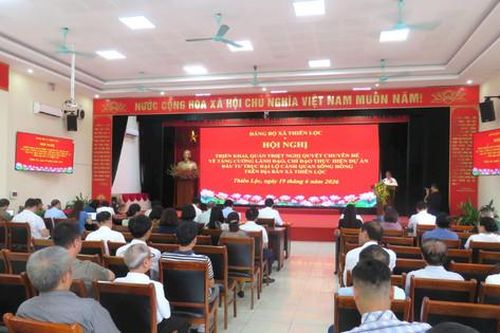 Đảng bộ xã Thiên Lộc quán triệt Nghị quyết chuyên đề thực hiện Dự án Trục Đại lộ cảnh quan sông Hồng