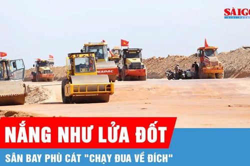 Đường băng mới sân bay Phù Cát chạy đua về đích dưới nắng hạn
