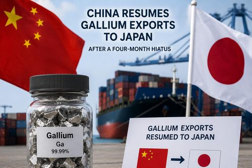 Trung Quốc khôi phục xuất khẩu gallium sang Nhật Bản