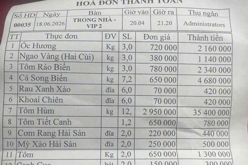 Sự thật vụ hóa đơn bữa ăn hơn 50 triệu đồng gây xôn xao ở Quảng Ninh