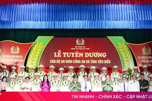Công an Hà Tĩnh tuyên dương 25 cán bộ an ninh tiêu biểu