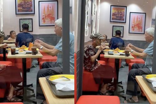 Clip cụ ông U90 đưa vợ đi ăn gà rán, mỳ Ý khiến giới trẻ xuýt xoa