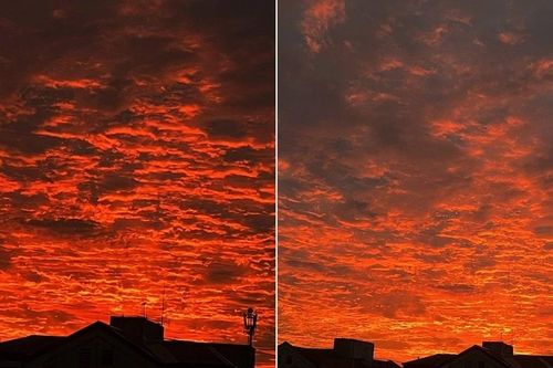 Bầu trời Hà Nội đỏ rực sáng nay: Là hiện tượng gì, có báo hiệu sắp mưa to?