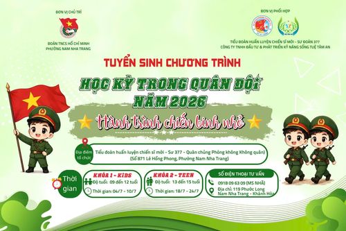 Đoàn phường Nam Nha Trang tổ chức 'Học kỳ trong Quân đội - Hành trình chiến binh nhỏ'
