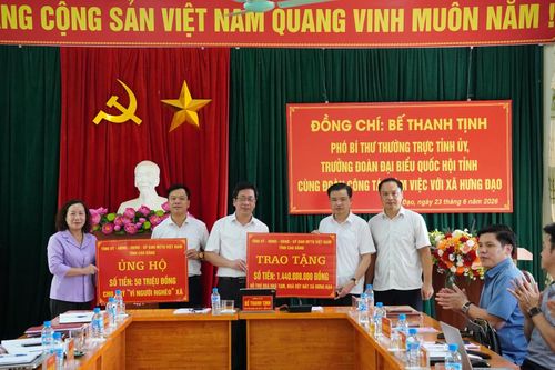 Phó Bí thư Thường trực Tỉnh ủy, Trưởng Đoàn ĐBQH tỉnh Bế Thanh Tịnh làm việc tại xã Hưng Đạo