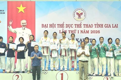 Xã Ia Krái giành ngôi nhất môn karate tại Đại hội Thể dục thể thao tỉnh Gia Lai