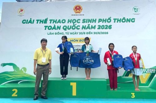 Lạng Sơn đoạt 16 huy chương tại môn bơi Giải Thể thao học sinh phổ thông toàn quốc năm 2026