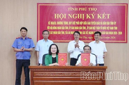 Ban Tuyên giáo và Dân vận Tỉnh ủy ký kết chương trình, kế hoạch, quy chế phối hợp công tác giai đoạn 2026-2030