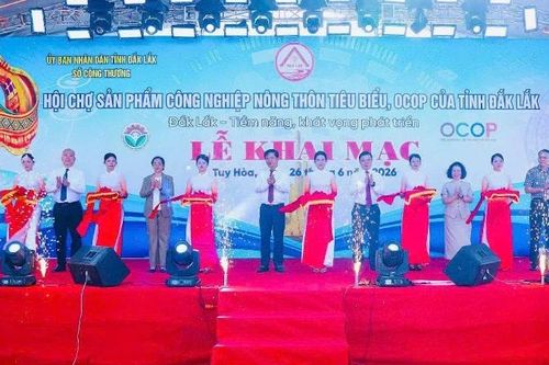 Khai mạc hội chợ sản phẩm công nghiệp nông thôn tiêu biểu, OCOP tỉnh Đắk Lắk và các tỉnh, thành phố năm 2026